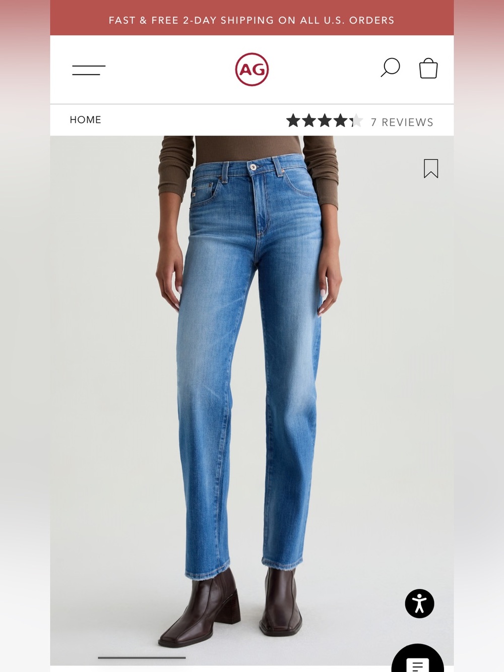 Ag Adriano Goldschmied Brinley Mid Rise Straight Light Blue Size 31